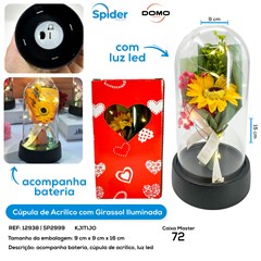 CUPULA COM FLOR GIRASSOL ILUMINADA