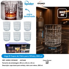 KIT 6 COPOS DE WHISKY 350ML DE VIDRO
