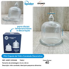 CUPULA DE VIDRO CANELADO
