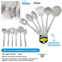 KIT COM 6 UTENSILIOS DE COZINHA