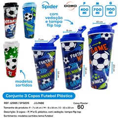 JOGO C/ 3 COPOS DE PLASTICO