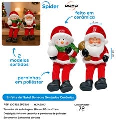 ENFEITE NATAL BONECOS SENTADOS