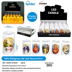 VELA RELIGIOSA DE LED DECORATIVA C BATERIA