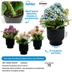 ARRANJO  HORTENSIA  COM VASO PLASTICO