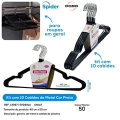 CABIDE DE METAL COR PRETA