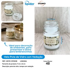VELA POTE DE VIDRO COM VEDACAO