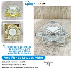 VELA FLOR DE LOTUS DE VIDRO