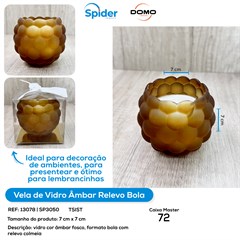 VELA EM RELEVO BOLA DE VIDRO