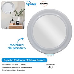 ESPELHO REDONDO MOLDURA BRANCA